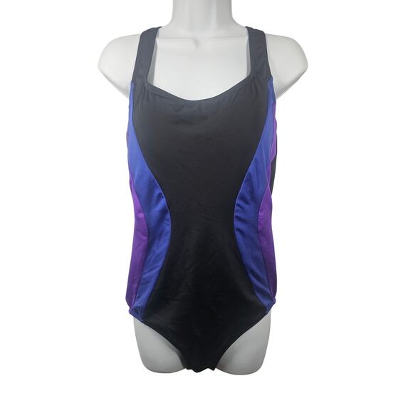 Lands' End Tank Swimsuit with Criss-Cross Back Size 14 - Picture 1 of 8